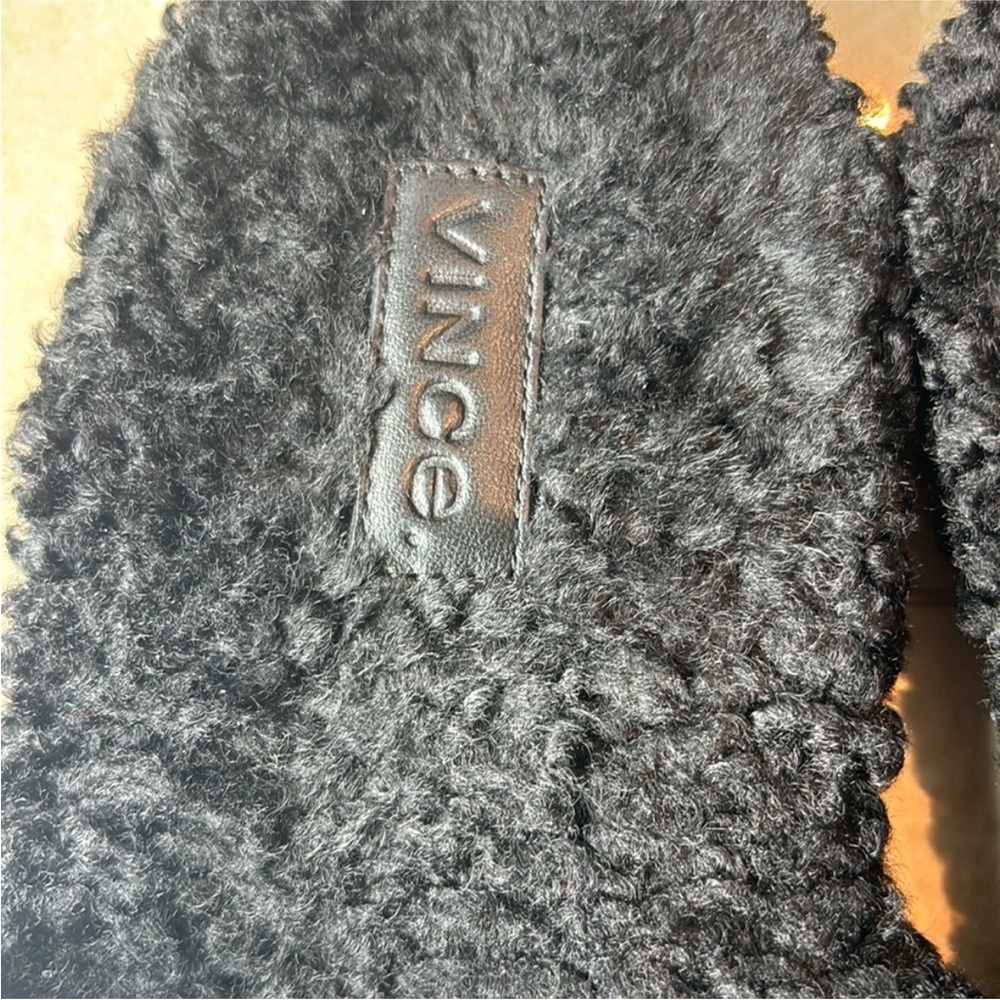 VInce Cozy Fuzzy Slide Slippers in Black - Picture 6 of 6